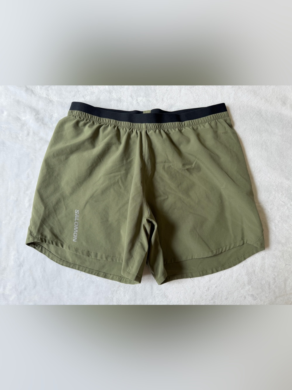 SALOMON Green Cross 5" Shorts Liner Running Reflectors 100% Polyester